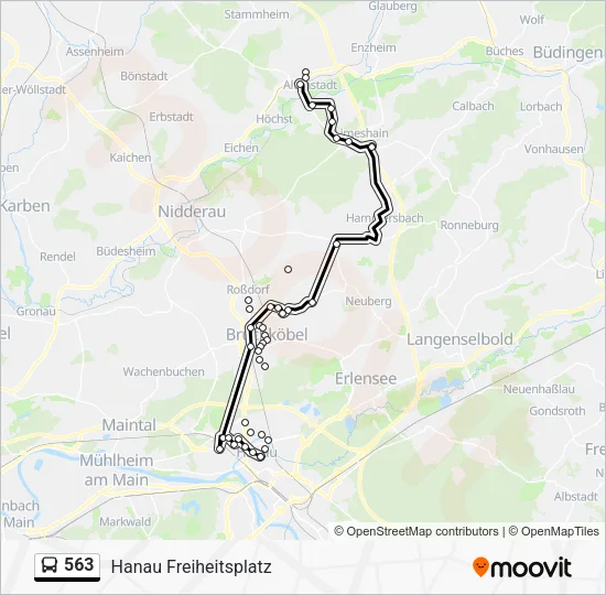 563 Bus Line Map