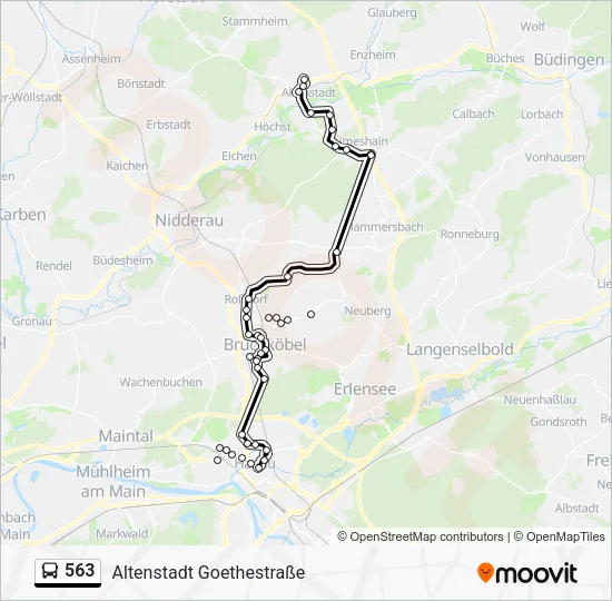 563 Bus Line Map