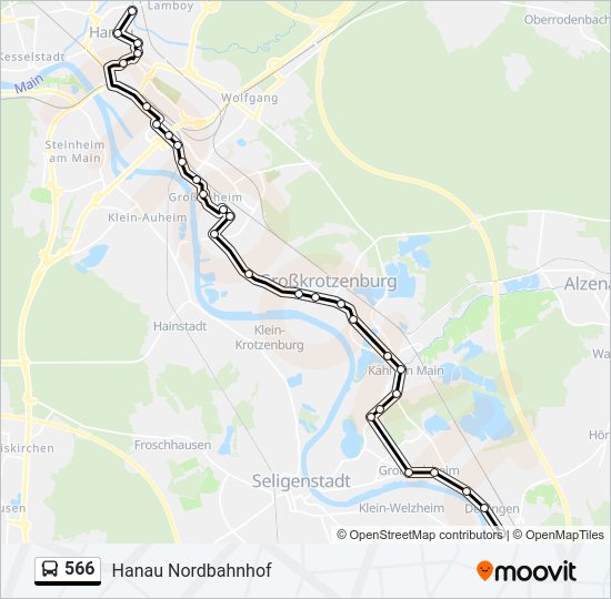 566 Bus Line Map