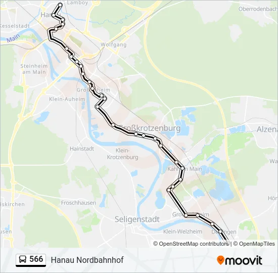 566 Bus Line Map