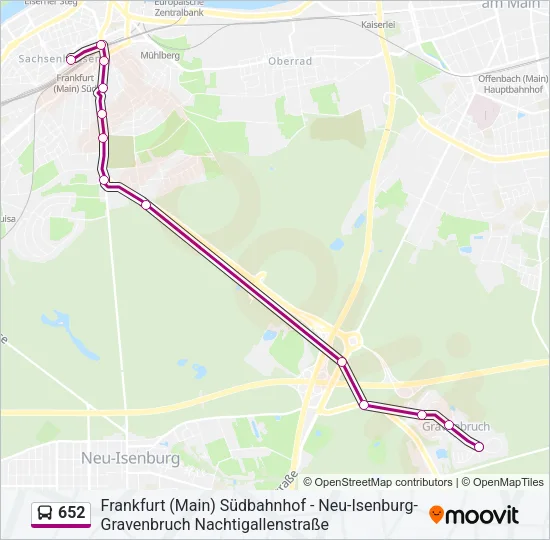652 Bus Line Map