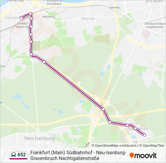652 Bus Line Map