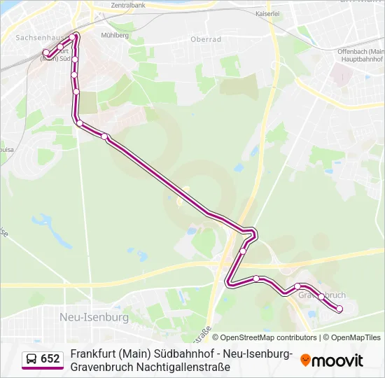 652 Bus Line Map