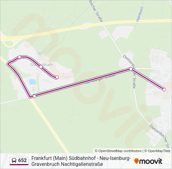 652 Bus Line Map