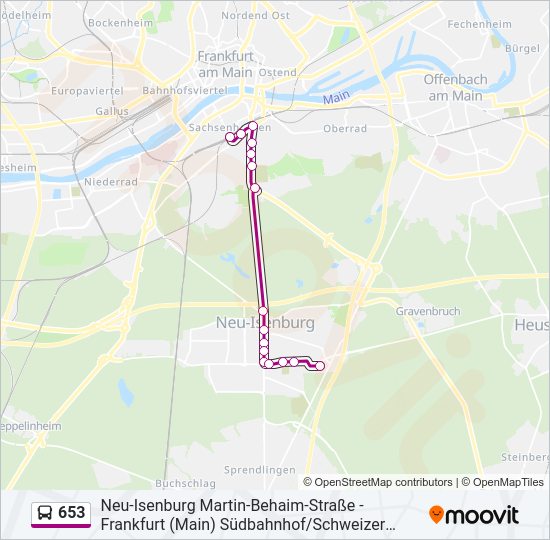653 Bus Line Map