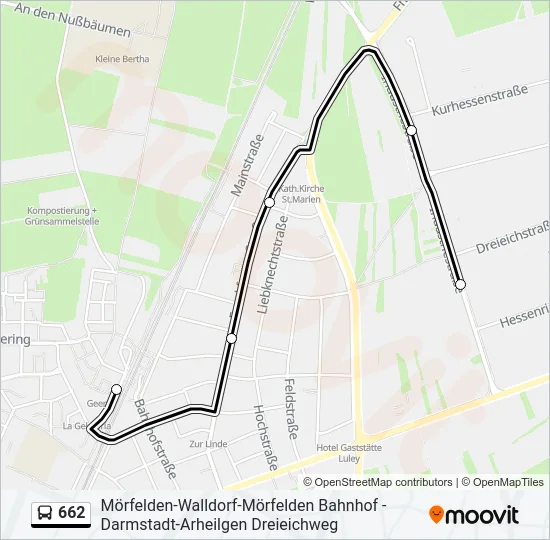 662 Bus Line Map