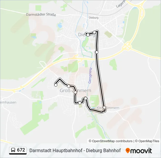 672 Bus Line Map