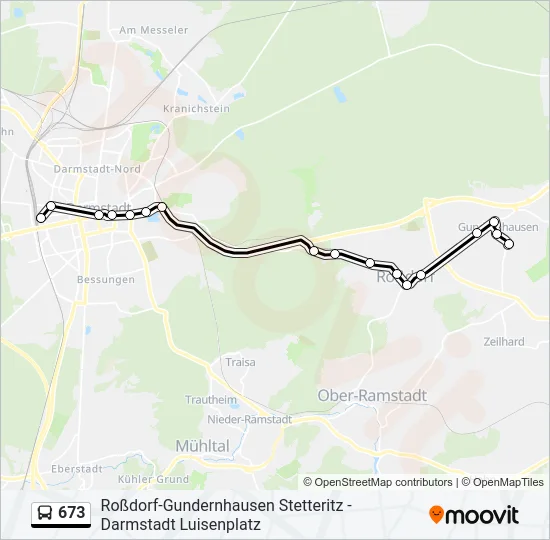 673 Bus Line Map