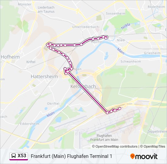 X53 Bus Line Map