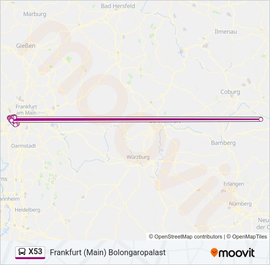 X53 Bus Line Map