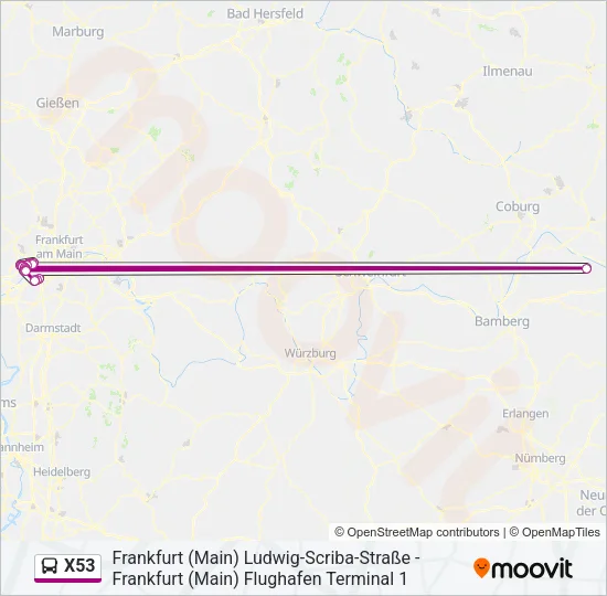 X53 Bus Line Map