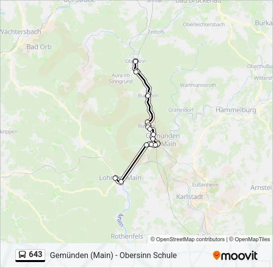 643 Bus Line Map