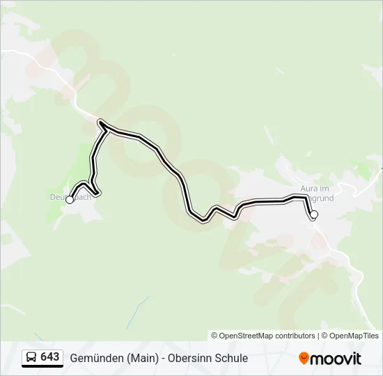 643 Bus Line Map