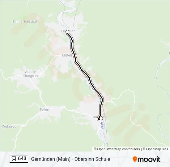 643 Bus Line Map