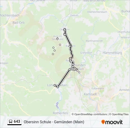 643 Bus Line Map