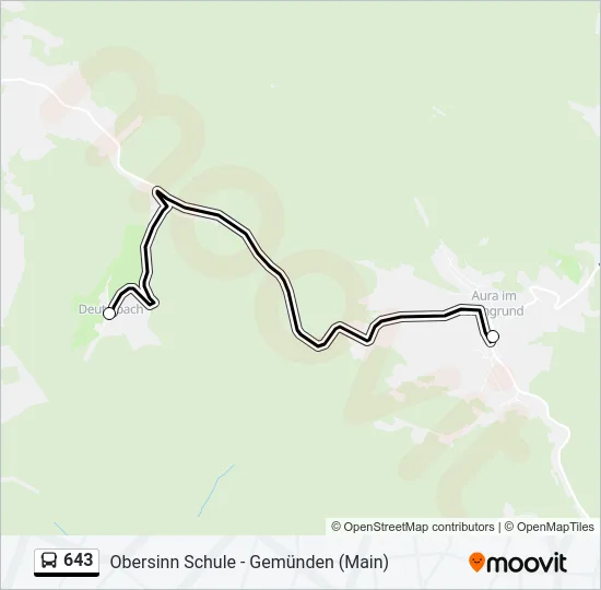 643 Bus Line Map