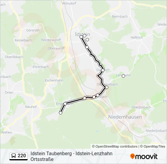 220 Bus Line Map