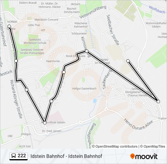 222 Bus Line Map