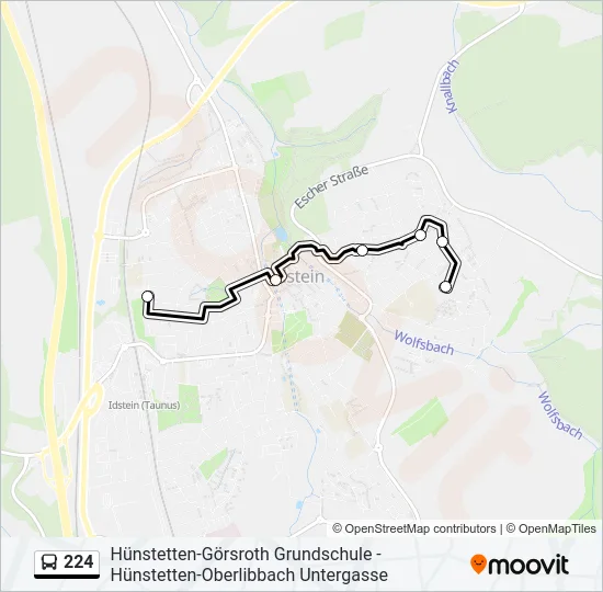Автобус 224: карта маршрута