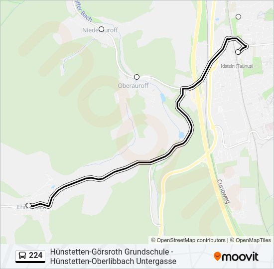 Автобус 224: карта маршрута