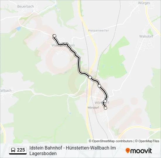 225 Bus Line Map