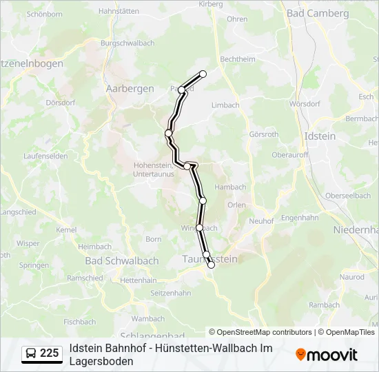 225 Bus Line Map