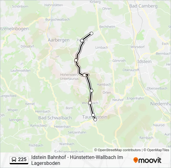 225 Bus Line Map