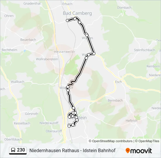 230 Bus Line Map