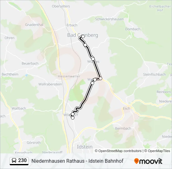 230 Bus Line Map