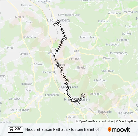 230 Bus Line Map