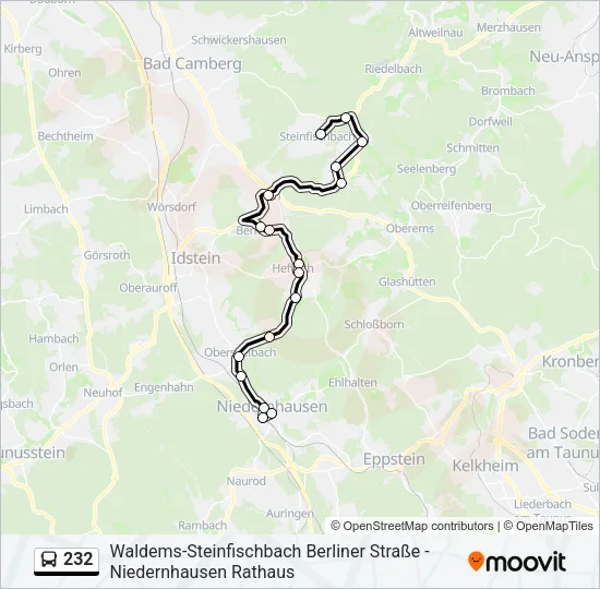 232 Bus Line Map