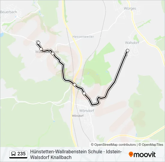 235 Bus Line Map