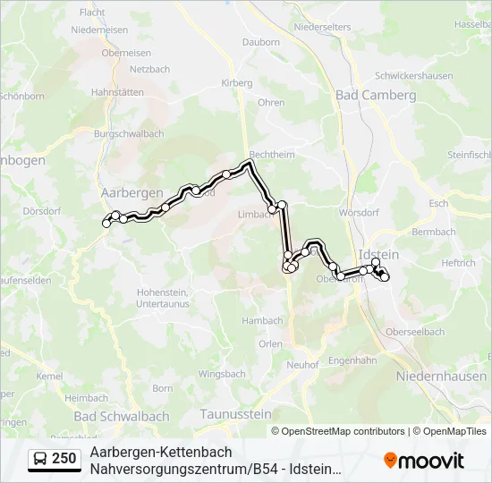 250 Bus Line Map