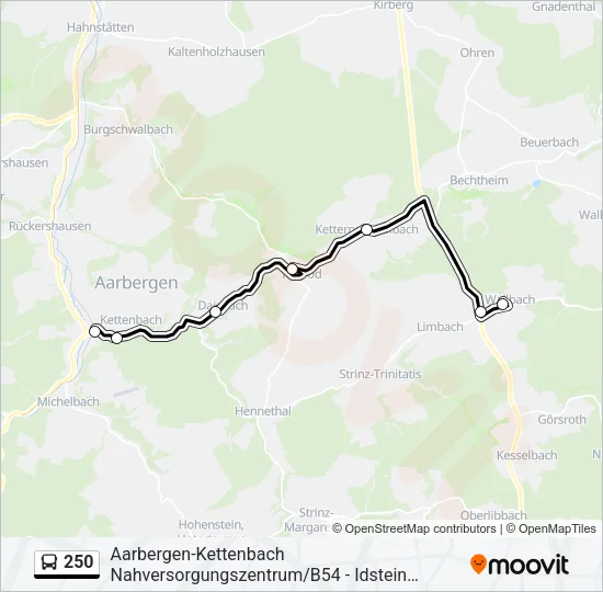 250 Bus Line Map