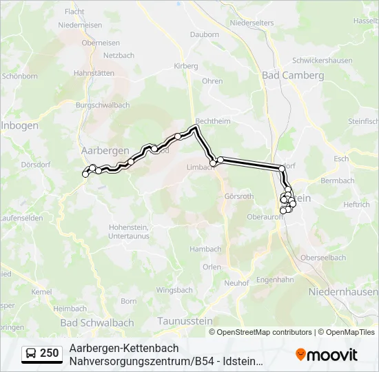 250 Bus Line Map