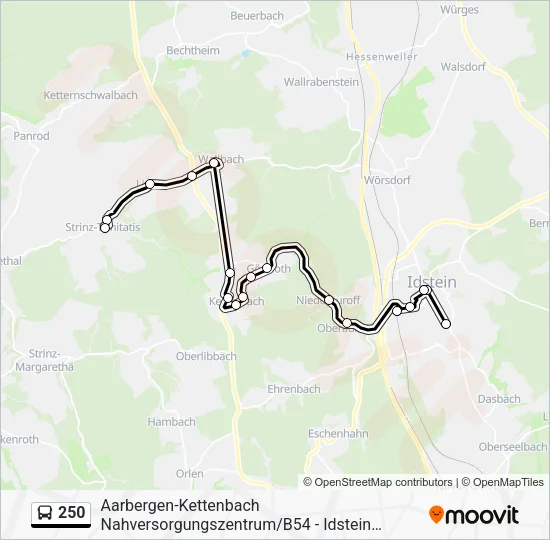 250 Bus Line Map