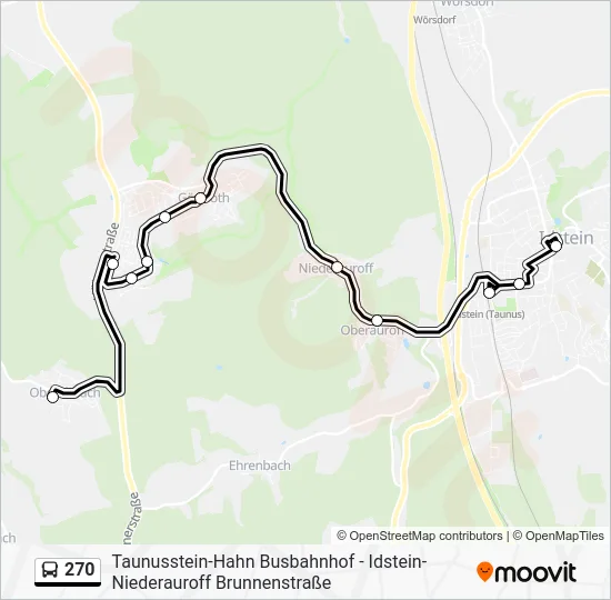 Автобус 270: карта маршрута