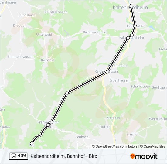 409 Bus Line Map