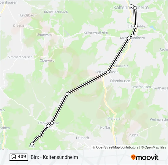 409 Bus Line Map