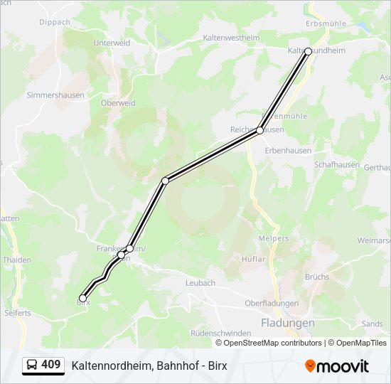 409 Bus Line Map