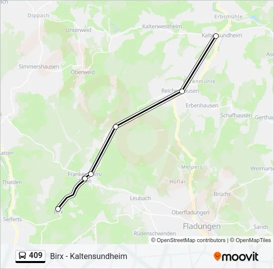 409 Bus Line Map
