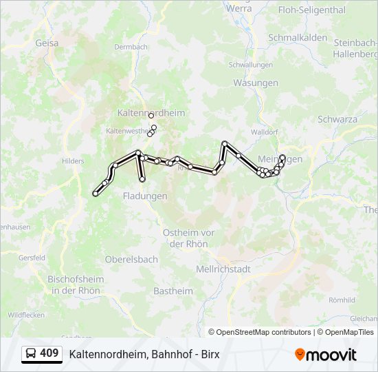 409 Bus Line Map