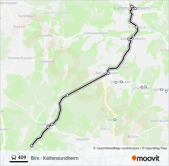 409 Bus Line Map