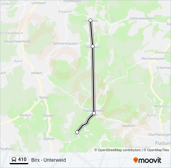 410 Bus Line Map