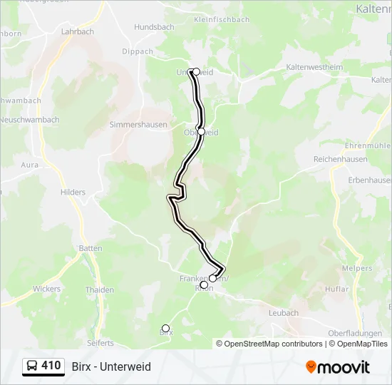 410 Bus Line Map