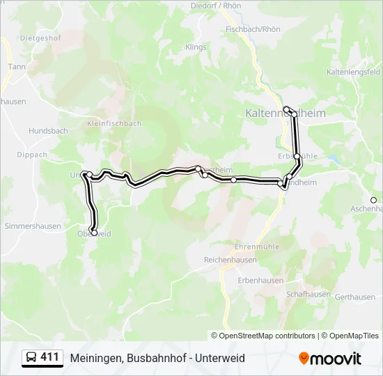 411 Bus Line Map