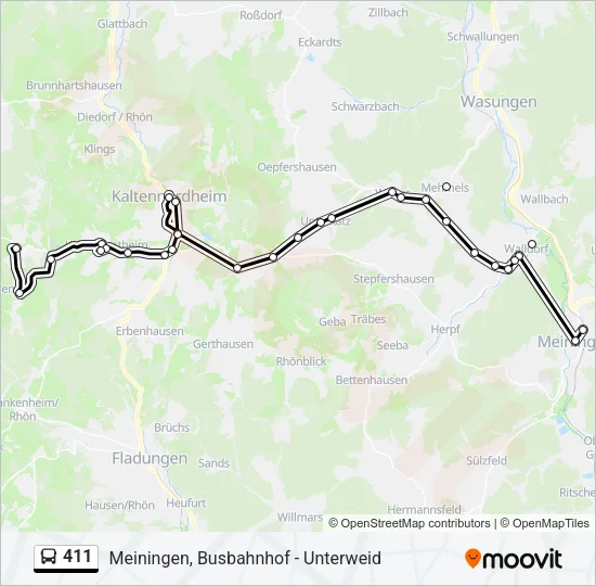 411 Bus Line Map