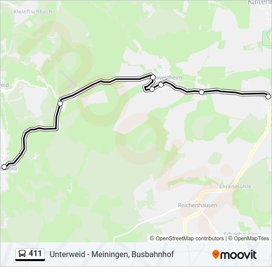 411 Bus Line Map
