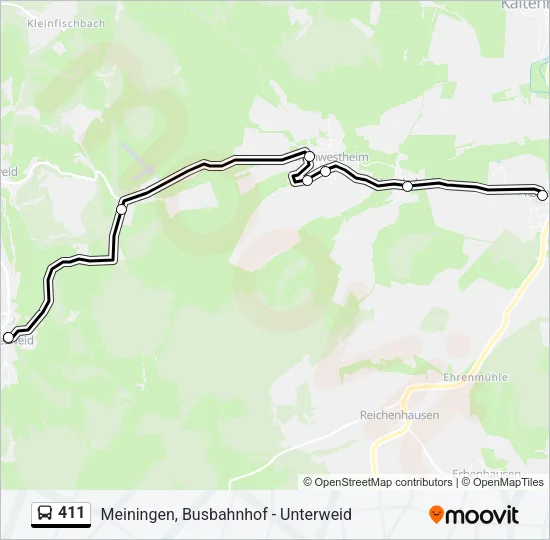 411 Bus Line Map