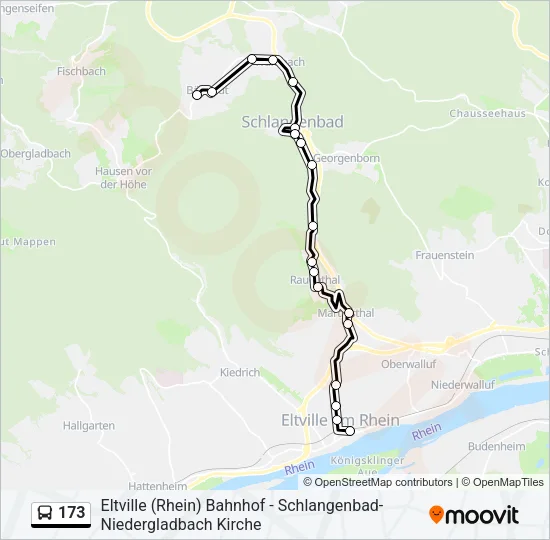 Bus 173: карта маршрута